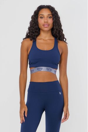 TOP FITNESS ESPECTRO AZUL MARINHO/VERDE NEON