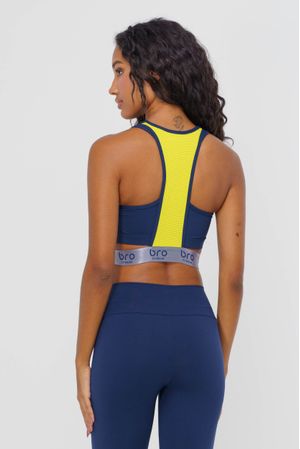 TOP FITNESS ESPECTRO AZUL MARINHO/VERDE NEON