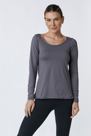 BLUSA FITNESS BOREAL ML CINZA CHUMBO