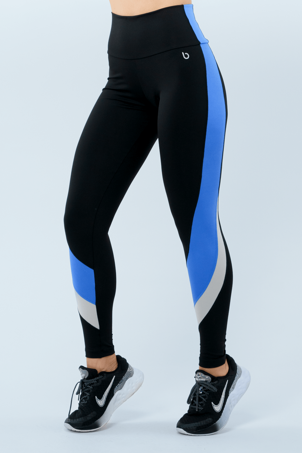 CALÇA LEGGING DT FUNCHO  PRETO/AZUL/PRATA
