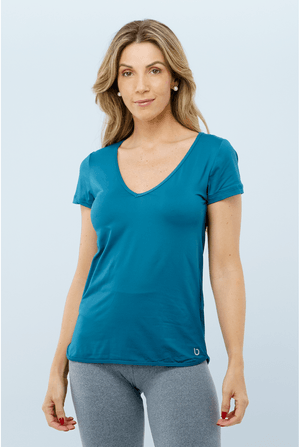 BLUSA FITNESS EMOTION MC AZUL LUNAR