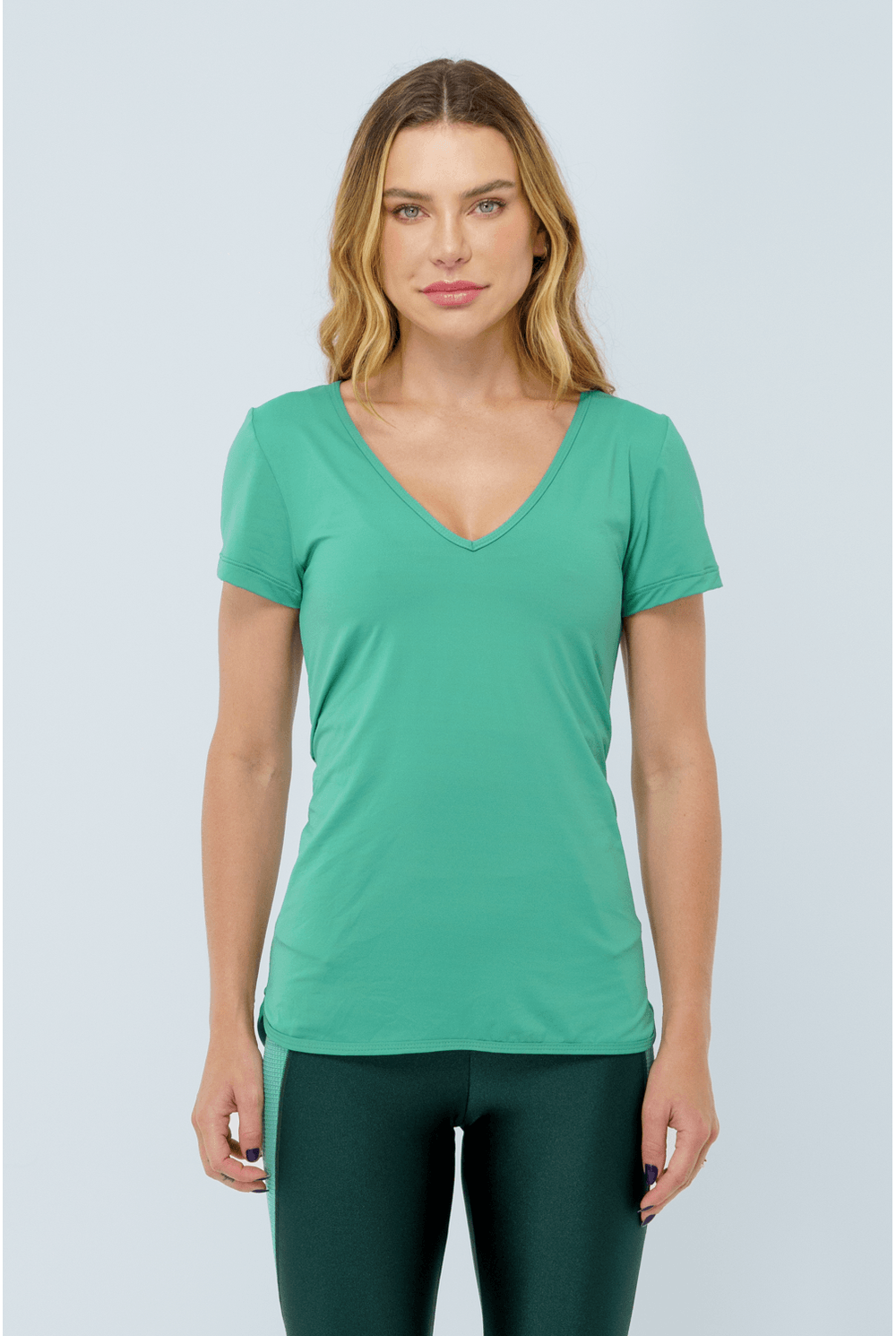 BLUSA FITNESS EMOTION MC VERDE SALVIA