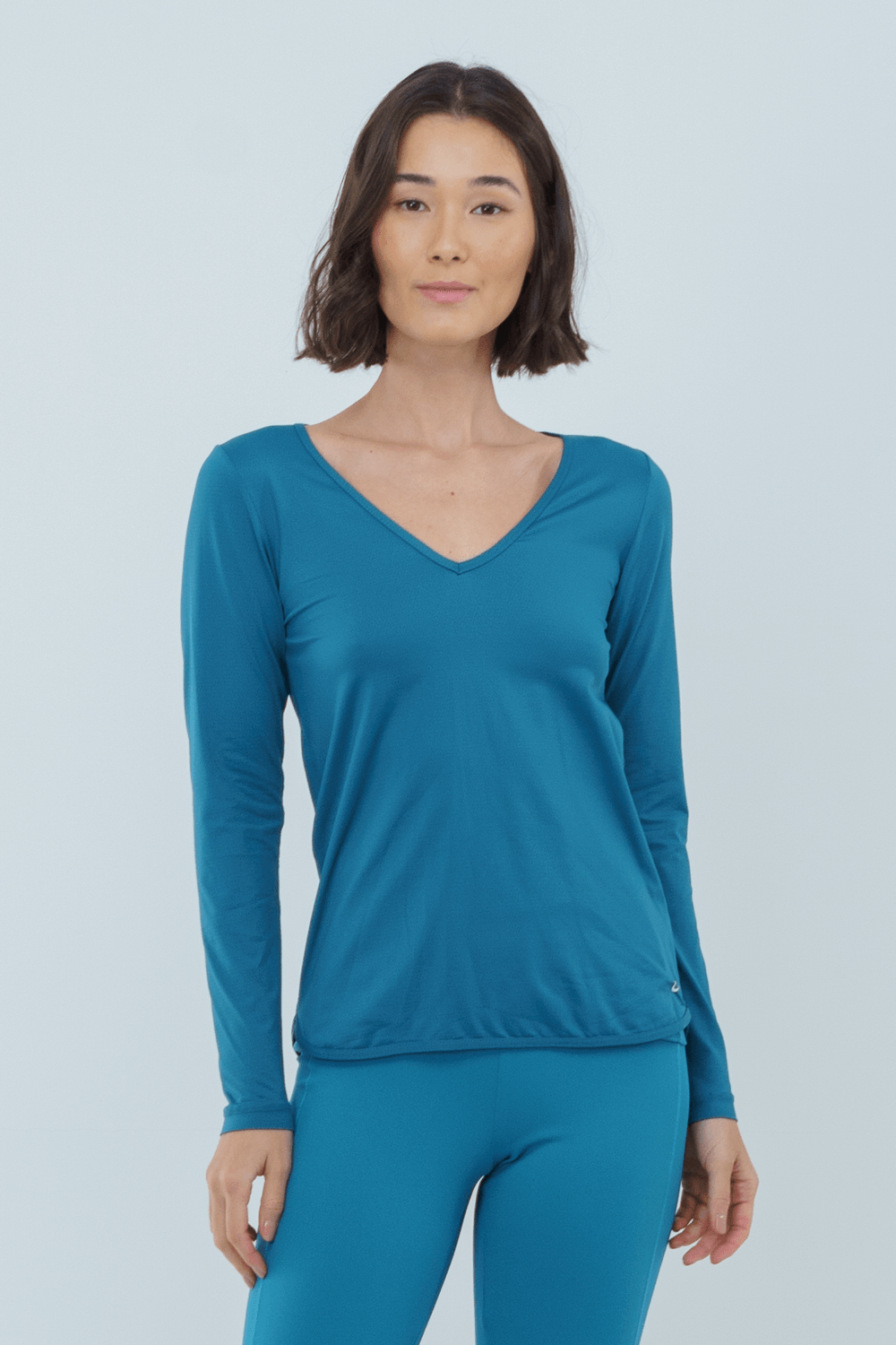 BLUSA FITNESS EMOTION ML AZUL LUNAR