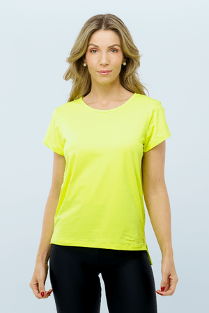 BLUSA FITNESS HORTENSIA AMARELO LIMAO
