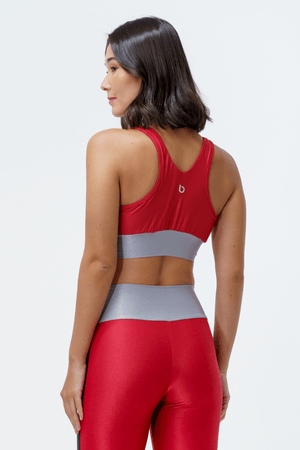 TOP FITNESS UNIVERSO VERMELHO/PRATA/PRETO