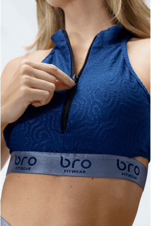 TOP CROPPED COMETA AZUL MARINHO / TEXTURA