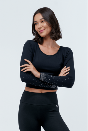 TOP CROPPED RISE PRETO