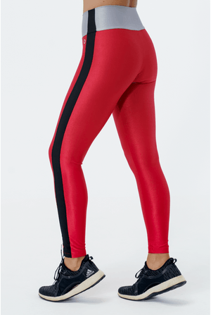 CALÇA LEGGING UNIVERSO VERMELHO/PRATA/PRETO