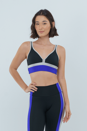TOP FITNESS DT LIMA  PRETO/PRATA/AZUL CARBONO