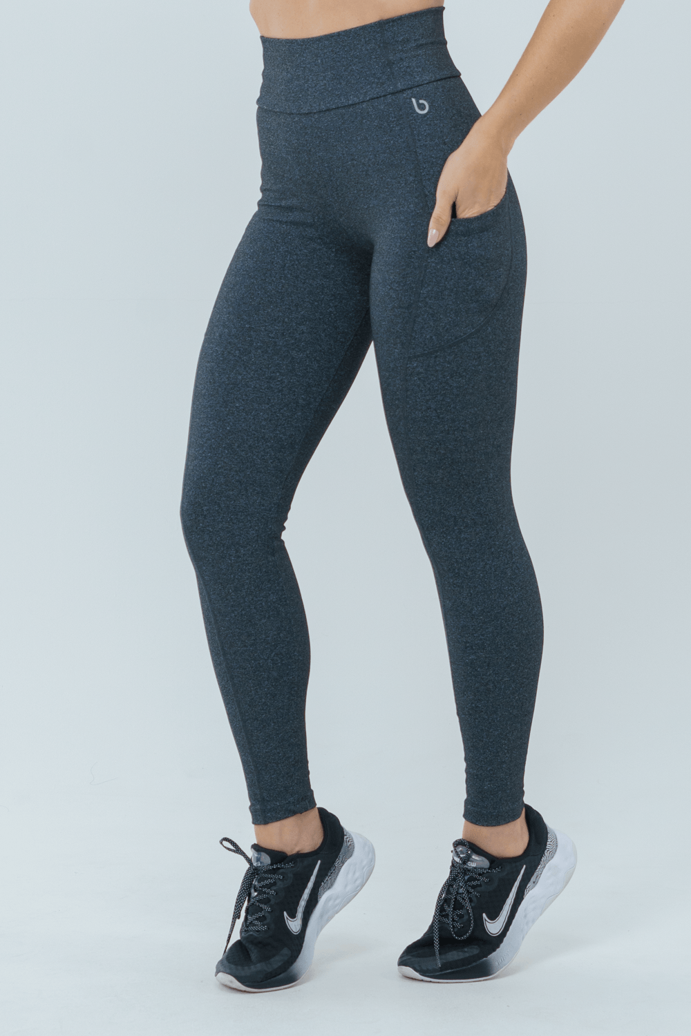 CALÇA LEGGING OLIMPO CINZA MESCLA ESCURO