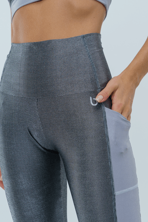CALÇA LEGGING CRISTAL PRATA NIQUEL/PRATA