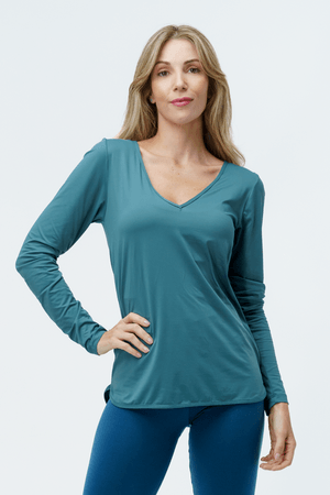 BLUSA FITNESS EMOTION ML VERDE PACIFICO