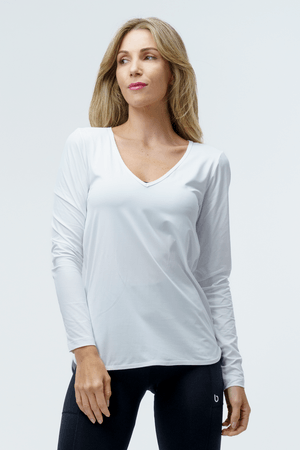 BLUSA FITNESS EMOTION ML BRANCO
