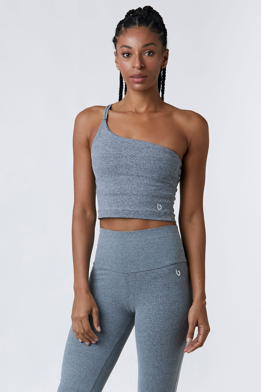 BLUSA CROPPED KHALEESI CINZA MESCLA CLARO