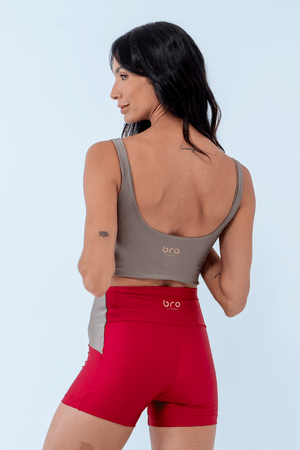 TOP CROPPED DIVINE  VERMELHO BATOM/CASTANHO