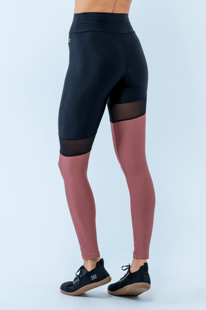 CALÇA LEGGING BERLIM PRETO/TEXTURA ROSA BLUSH