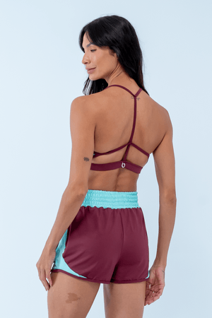 TOP FITNESS PULSAR VINHO BAROLO/AZUL AGUA MARINHA