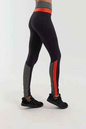 CALÇA LEGGING MADRAS PRETO/ XADREZ/ LARANJA BERGAMOTA