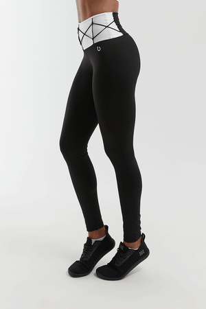 CALCA LEGGING DT GLAM PRETO/BRANCO