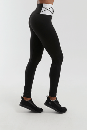 CALCA LEGGING DT GLAM PRETO/BRANCO