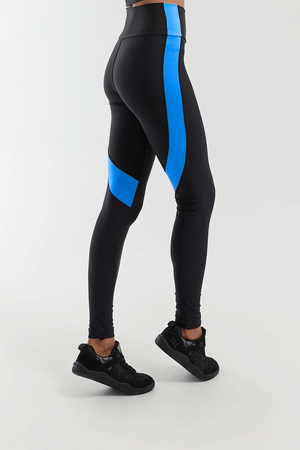CALÇA LEGGING LUSH PRETO/ AZUL TURQUIA