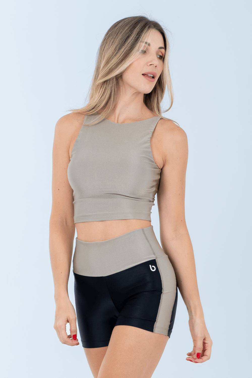 SHORT FITNESS DT VORTEX PRETO/ PRATA ANTIGO
