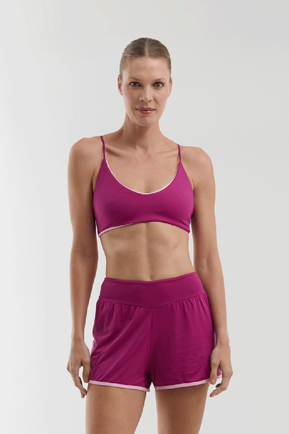 TOP FITNESS HARMONY FUCSIA ESCURO/ ROSA BEBE