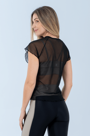 BLUSA TULE PISTACHE PRETO