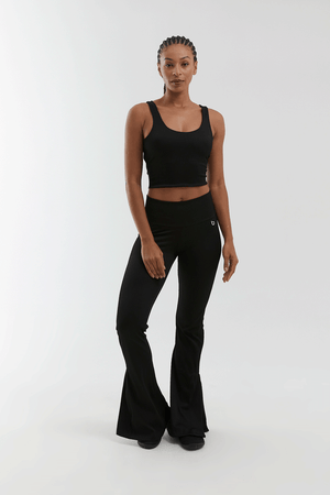 TOP CROPPED AURA PRETO/CANELADO