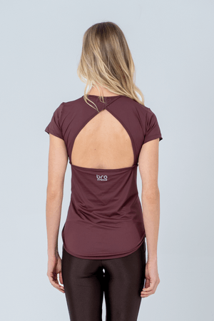 BLUSA FITNESS MALVA MARROM CACAU