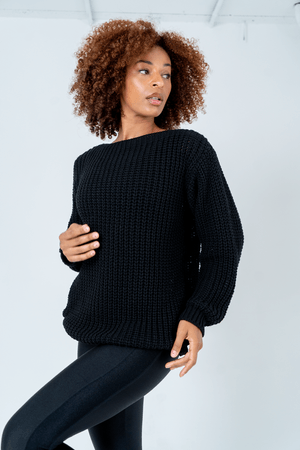 BLUSA MAXI TRICOT CLOVER PRETO