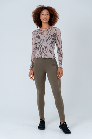 BLUSA ML CONCEPT CREME/TULE ANIMAL PRINT