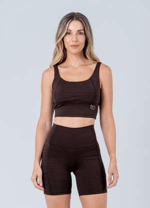 TOP CROPPED CARBON MARROM GRAFFIATO