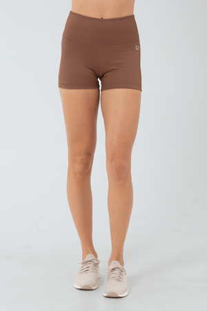 SHORT FITNESS AURA MARROM CHARUTO/CANELADO