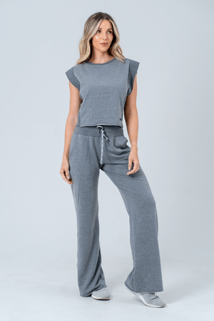 BLUSA CROPPED NATASHA CINZA MESCLA MEDIO