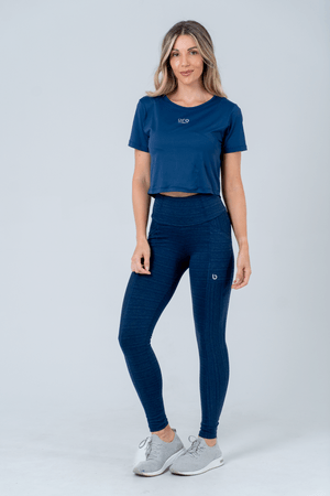 BLUSA CROPPED TONNER AZUL MARINHO