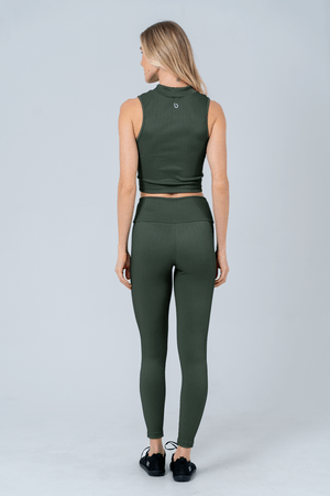 TOP CROPPED STRIPE VERDE CROCO